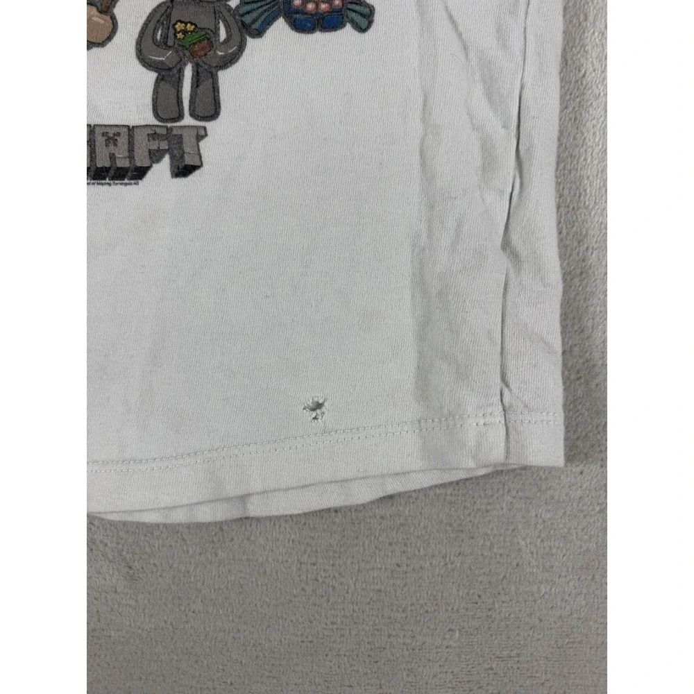 Old Navy Minecraft Graphic Raglan Long Sleeve T-Shirt Boys Size S 6-7 Blue Gray